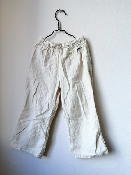 BEIGE/WHITE PANTS TINY COTTON