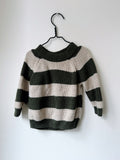 KNIT SWEATER, DARK OLIVE/CREAMY WHITE