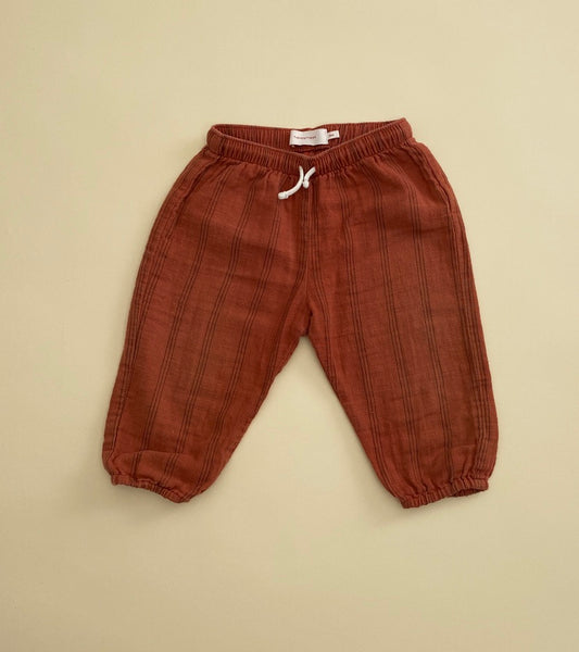 TINYCOTTONS LINEN TROUSERS, DARK RED